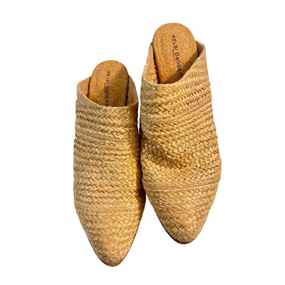 Kelsi Dagger Brooklyn Sail Raffia Mules Shoes Sz 9.5 New - Picture 1 of 5